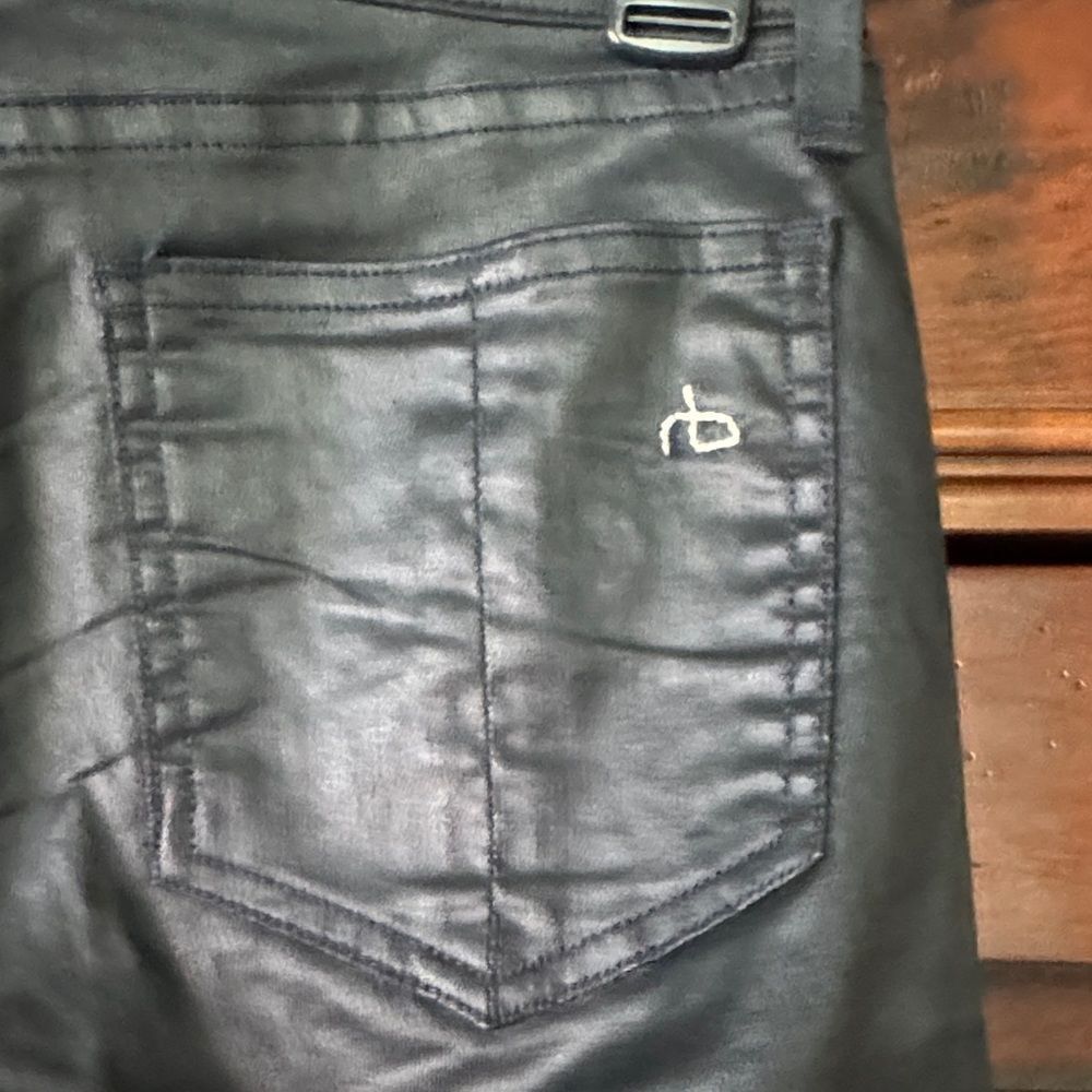 Rag & Bone The Zip Coated Black Skinny Jeans Size 24 - Picture 4 of 13